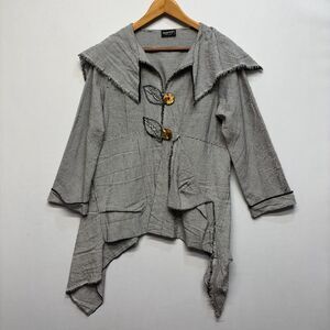 Lee Andersen 3/4 Sleeve Top Tunic Shirt Size Small Artsy Asymmetrical D062 -29